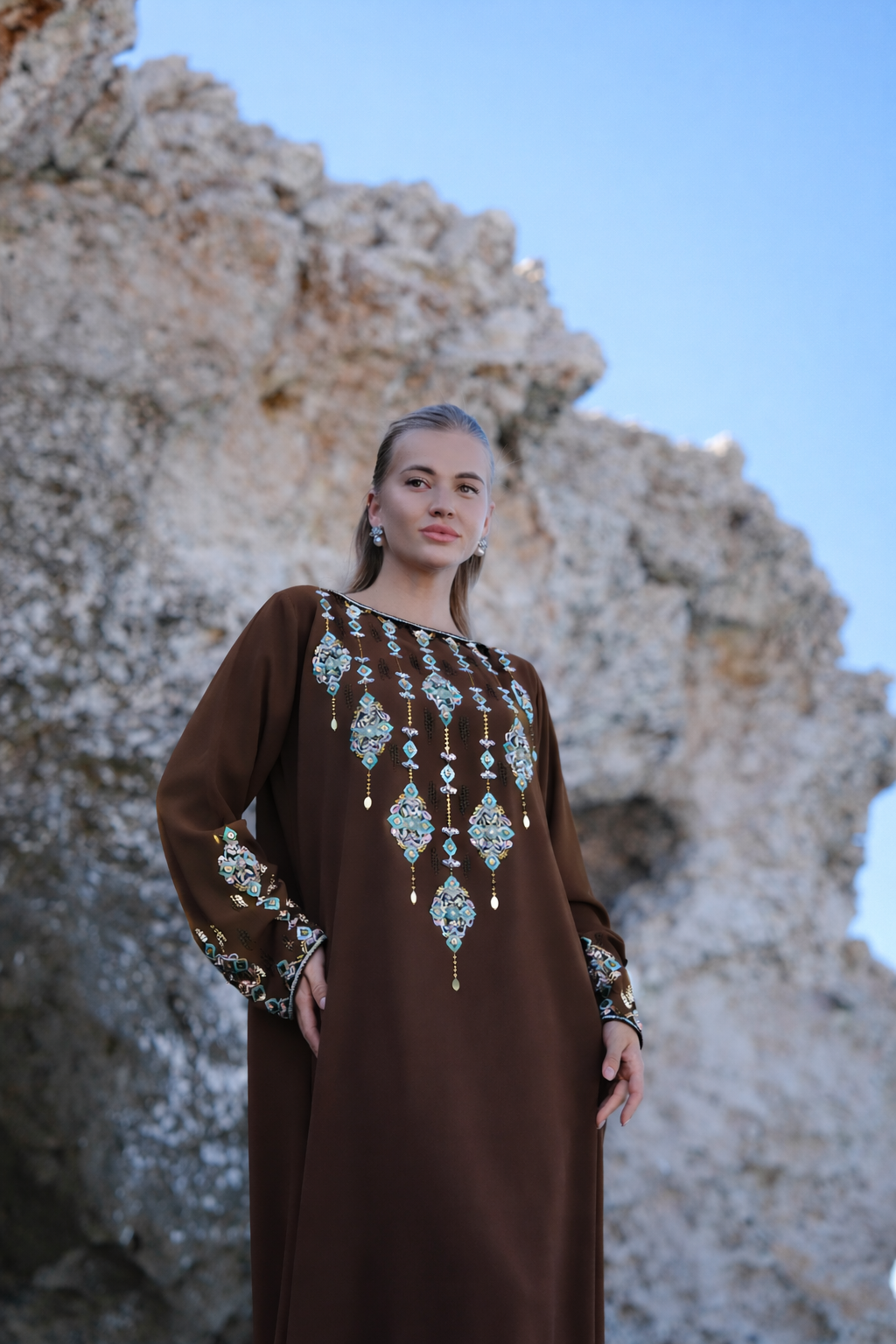 Turquoise Rain Kaftan