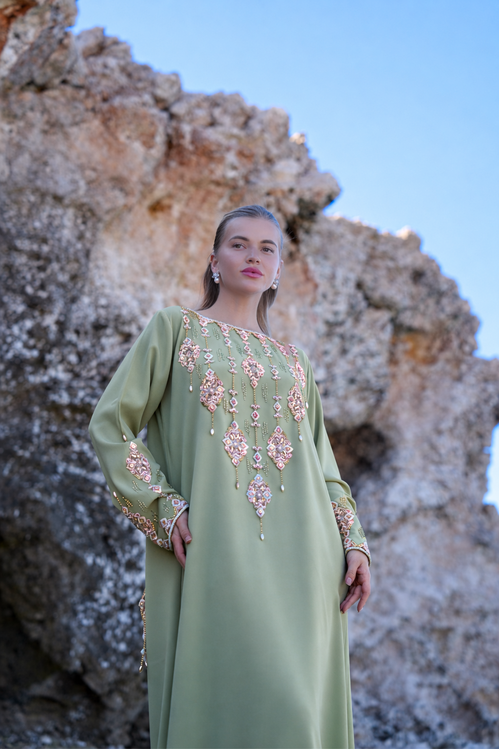 Turquoise Rain Kaftan