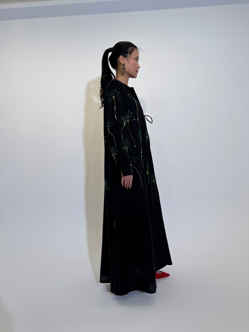 Palm tree linen Abaya