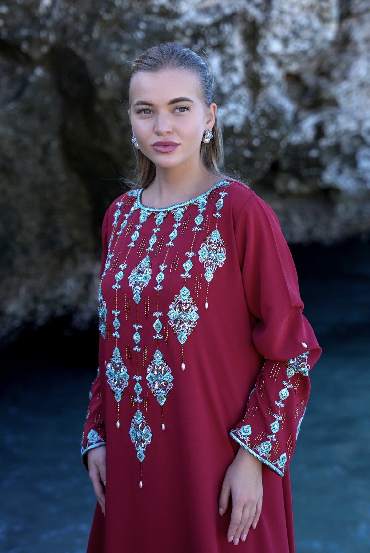 Turquoise Rain Kaftan