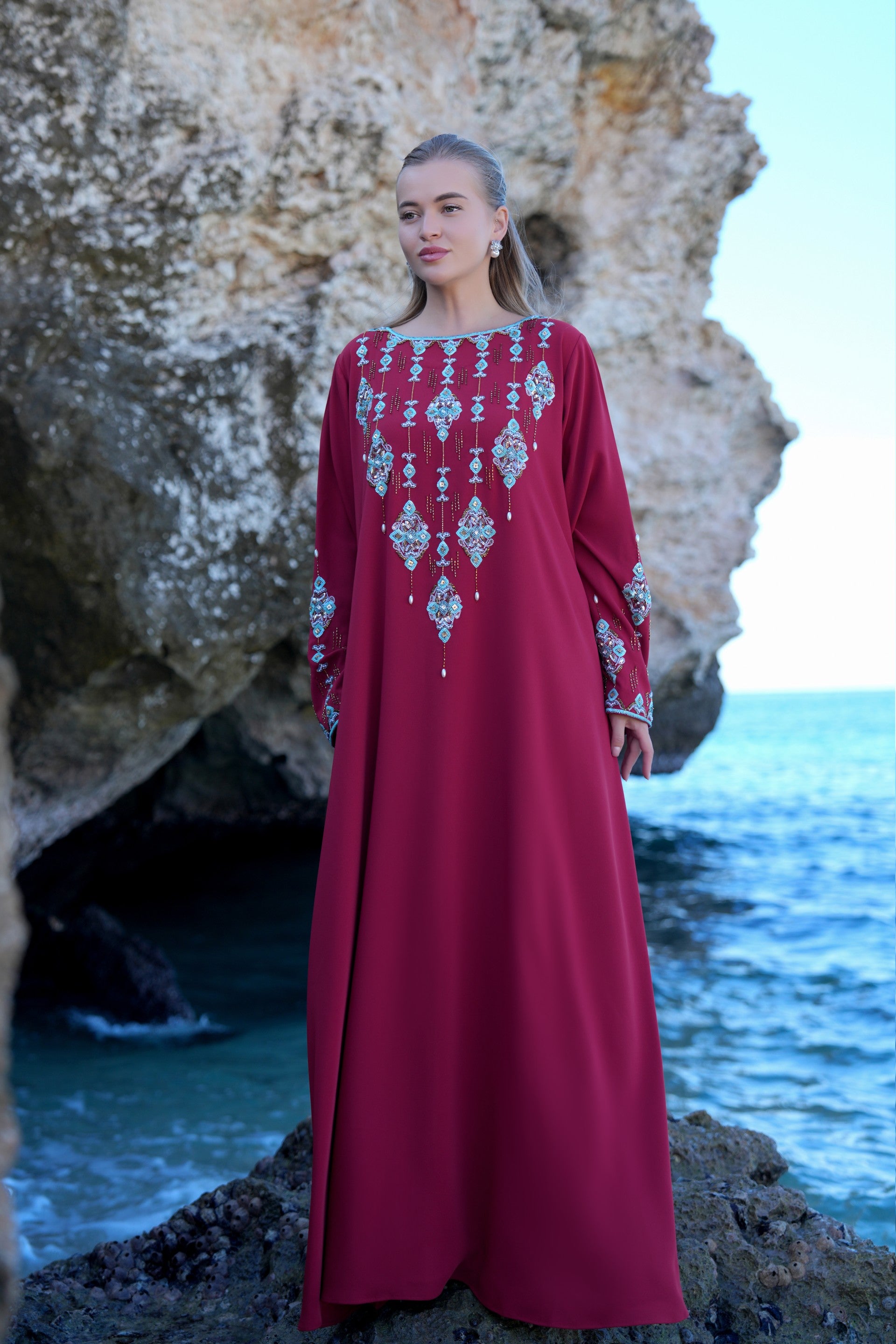 Turquoise Rain Kaftan