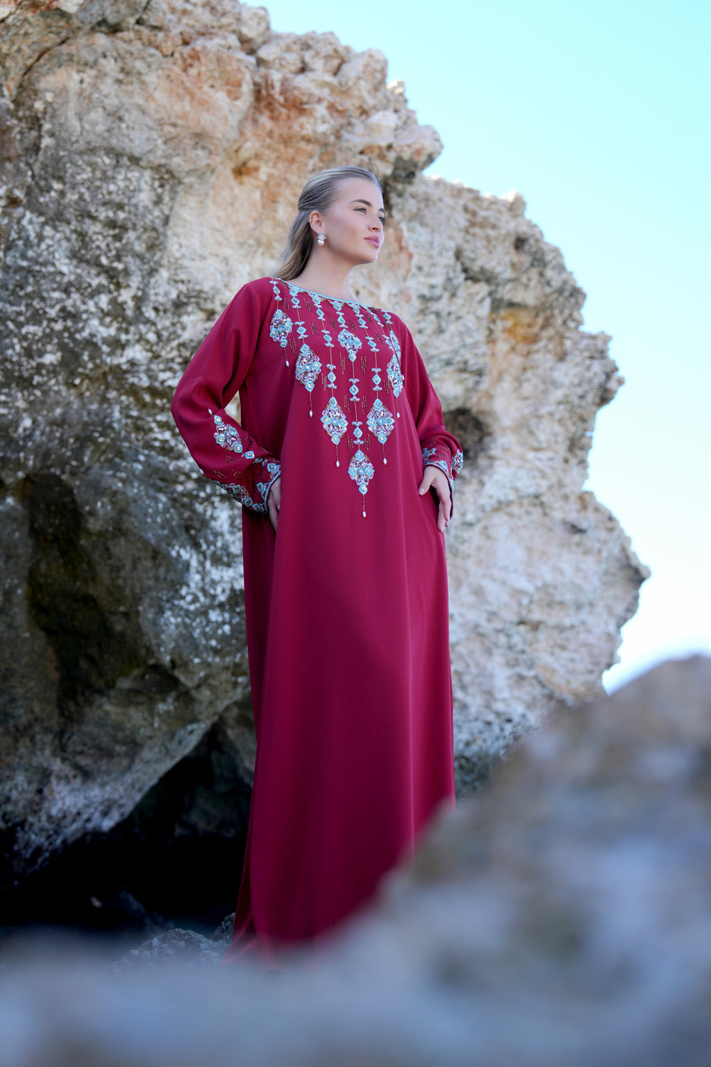 Turquoise Rain Kaftan
